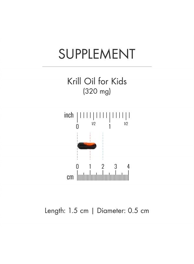 , Krill Oil for Kids, 30 Servings (60 Capsules), Source of Omega 3 Fatty Acids, MSC Certified, Non GMO, Soy Free, Gluten Free