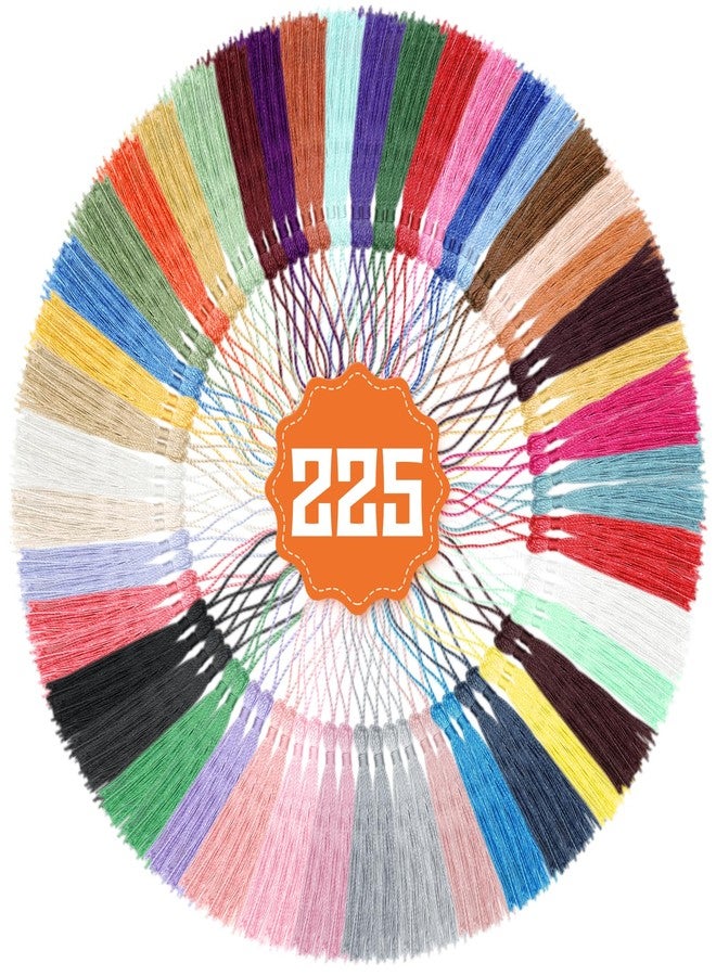 fuceury 225 Pieces Bookmark Tassels, 45 Colors Bookmark Tassels Bulk Tassels for Bookmarks Tassels for Crafts, Jewelry Making - Image 1