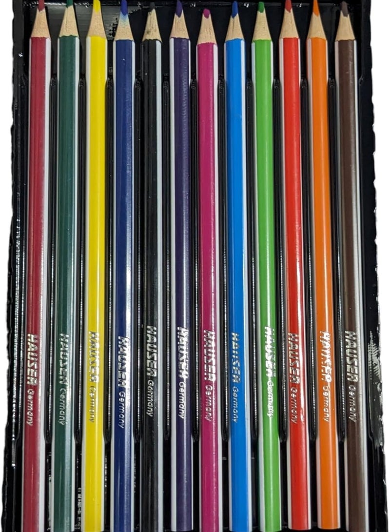 Hauser Germany 12 PIECES COLOUR PENCILS JUMBO METALLING MULTICOLOLR - Image 3