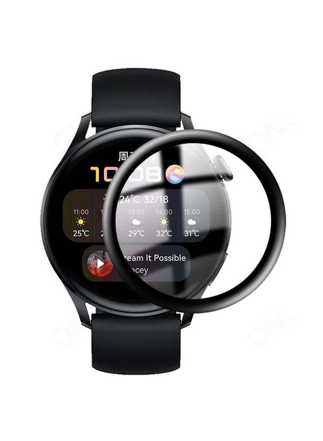 huanmate Premium Screen Protector For Huawei Watch 3 46mm Black/Clear