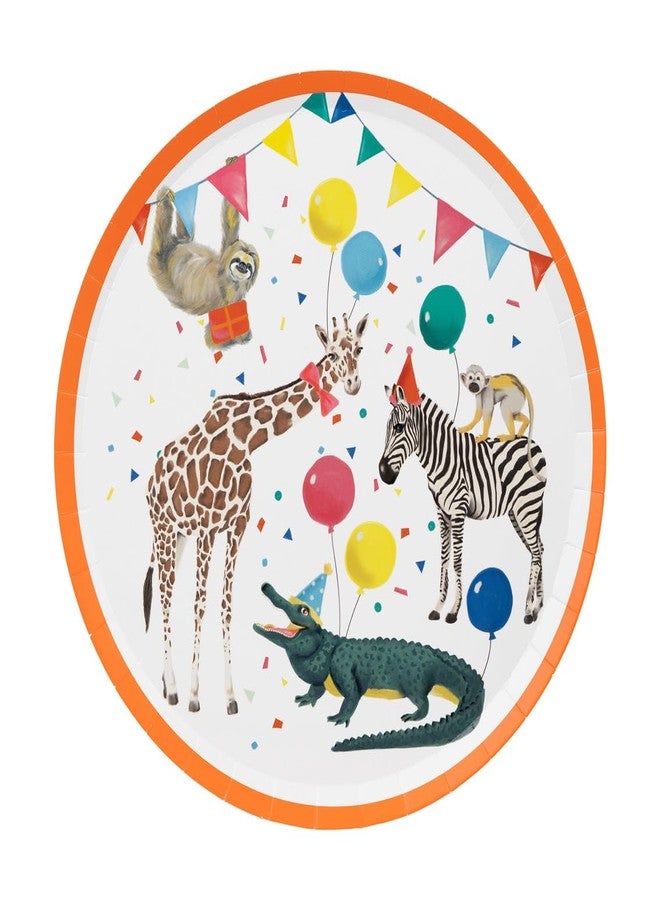 Talking Tables 8 x Safari Animal Themed Paper Plates for Girls & Boys Birthday or Baby Shower | Jungle Zoo, Madagascar Eco-Friendly Disposable Dishes for Kids Eco Choice - Image 1