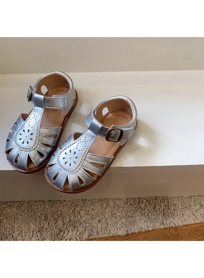 Vintage Floral Cutout Summer Kids' Shoes 