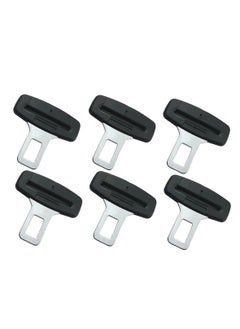 Generic Safety Belt Deadbolt buckle Car Seat Belt Accessories Safety Belt Tongue Auto parts Straight Deadbolt (6pcs, Black)  - Image 1