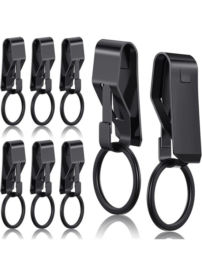 Threan 8 Pieces Belt Key Clip Heavy Duty Key Holder For Belt Security Metal Belt Clip For Keys Belt Clip Key Chain For Men Women Home Office Supplies, Black - Image 1