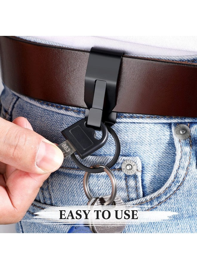 Threan 8 Pieces Belt Key Clip Heavy Duty Key Holder For Belt Security Metal Belt Clip For Keys Belt Clip Key Chain For Men Women Home Office Supplies, Black - Image 4