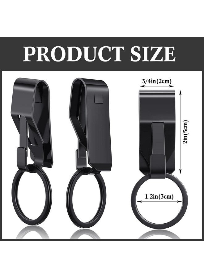 Threan 8 Pieces Belt Key Clip Heavy Duty Key Holder For Belt Security Metal Belt Clip For Keys Belt Clip Key Chain For Men Women Home Office Supplies, Black - Image 2