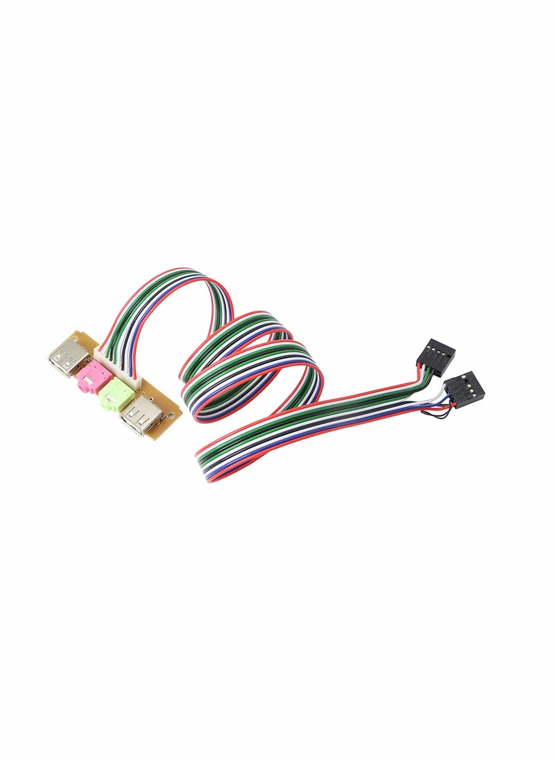 Ports Extension Wire  Computer Chassis USB Front Panel HUB Microphone  Earphone Audio Jacks Port 6.8cm PC Desktop Baffle 2 USB2.0 Wire