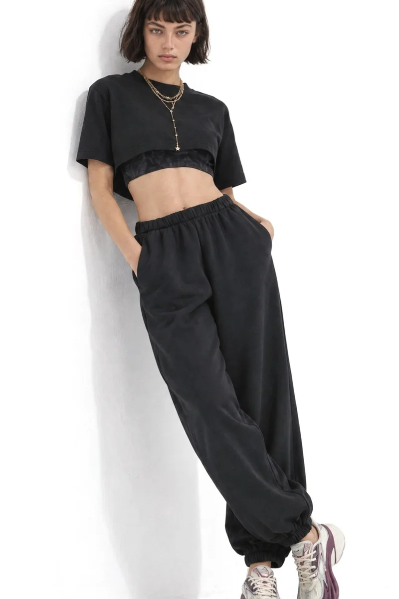 Busem Navy Blue BUSEM Cotton-Blend Pants for Women | Best Price UAE