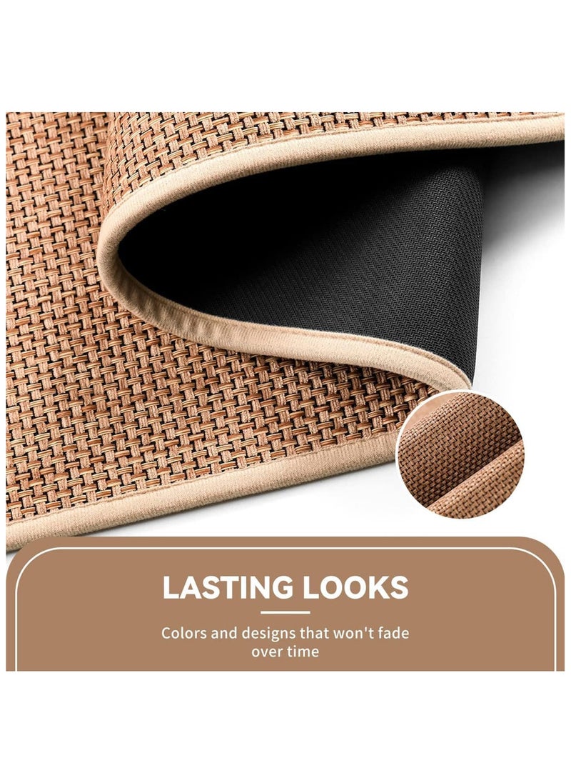 XICEN Kitchen Floor Mat 2pcs Set,  Non-slip Absorbent Natural Rubber Kitchen Carpet,  For Kitchen Floor,  Sink, Corridor, Living Room Balcony, Laundry Room (44*75+44*120cm)  - Image 3