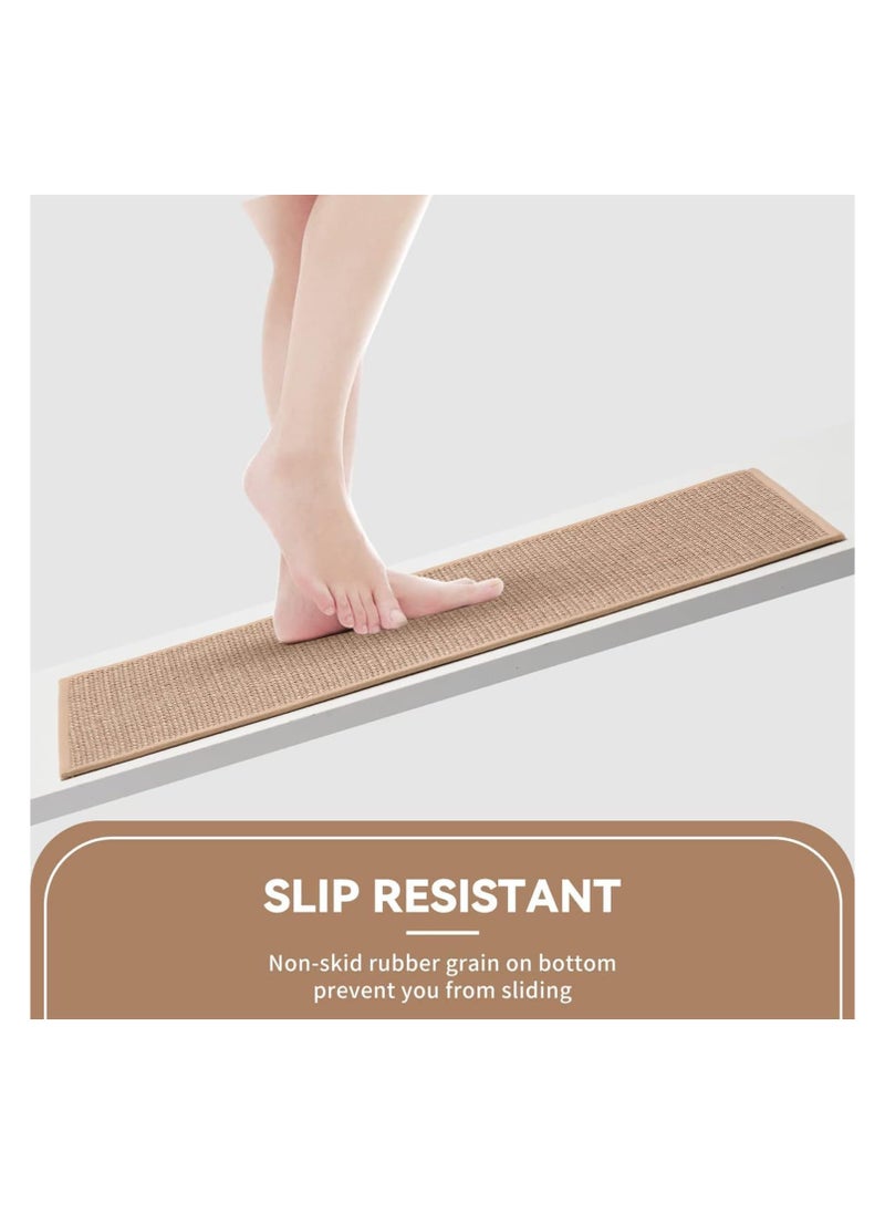 XICEN Kitchen Floor Mat 2pcs Set,  Non-slip Absorbent Natural Rubber Kitchen Carpet,  For Kitchen Floor,  Sink, Corridor, Living Room Balcony, Laundry Room (44*75+44*120cm)  - Image 4