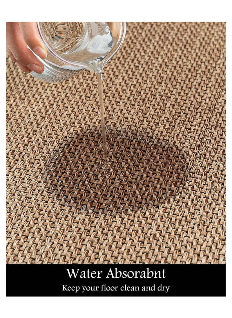 XICEN Kitchen Floor Mat 2pcs Set,  Non-slip Absorbent Natural Rubber Kitchen Carpet,  For Kitchen Floor,  Sink, Corridor, Living Room Balcony, Laundry Room (44*75+44*120cm)  - Image 5