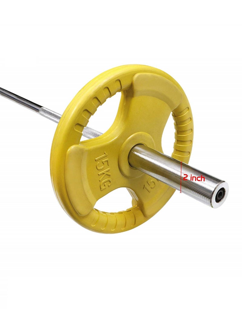 TA SPORT Sport Olympic Weight Plate With Rubber Finish 15Kg Barbell Weight Plate Disc For Lifting & Strength Training  - Image 2