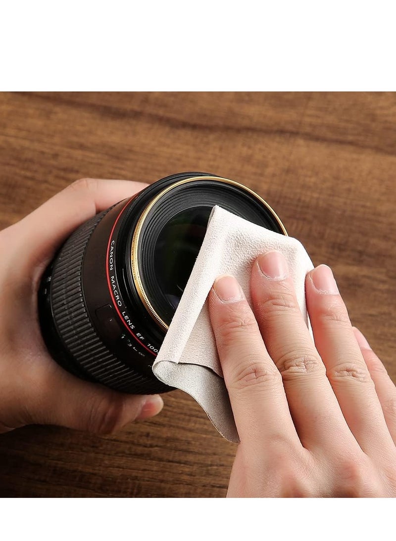 GNAFOTU Eyeglasses Cleaning Cloth, Lens Clean Cloth Suede Clean Cloth for Eyeglasses, Lenses, Phones, Screens, Camera (50 PCS, Grey) - Image 2