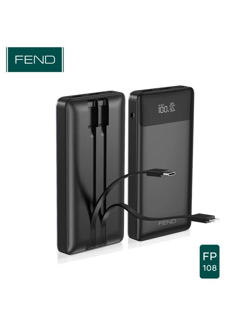 FEND FP108 16200mAh Power Bank | 22.5W Fast Charging with Digital Display | High-Capacity Portable Charger for Smartphones, Tablets & USB Devices – Black - Image 4