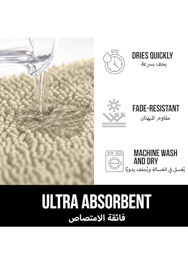 Aikenn Bath Mats 40x60cm Non-Slip Bath rugs, Ultra Soft and Absorbent Microfiber Bath Rugs Luxury Chenille Shaggy Bath Rugs, for Bathtubs, Rain Showers and Under The Sink - Image 4