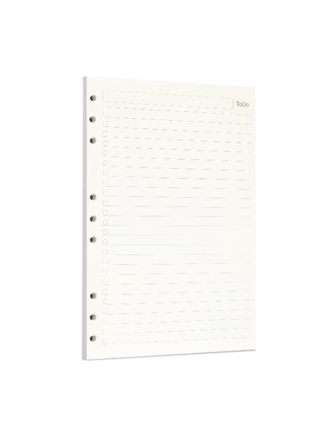 Zelten 1 Pack B5 45 Sheets/90 Pages Todo Loose Leaf Punched Paper Refills Paper for 9 Hole Binder Personal Organizer Diary Notebook Refillable Planner - Image 1
