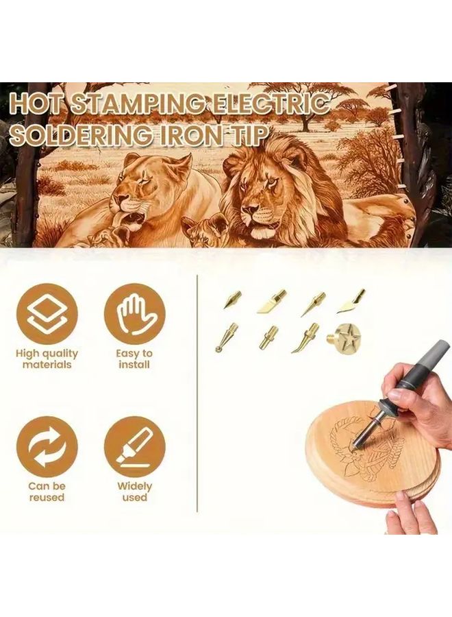 8 Pcs Wood Carving And Engraving Kit With Lettering Tips Metal Material DIY Crafts And Art Projects For Beginners - Image 1