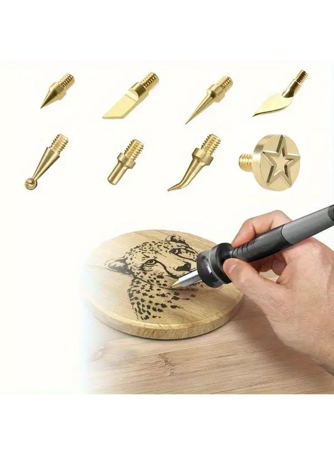 8 Pcs Wood Carving And Engraving Kit With Lettering Tips Metal Material DIY Crafts And Art Projects For Beginners - Image 2