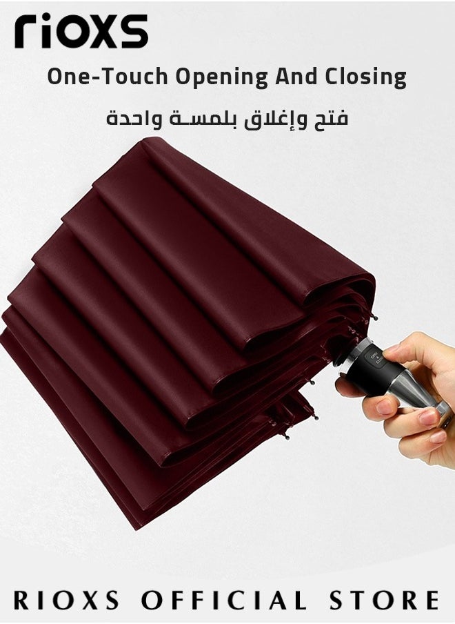 RIOXS - Compact Travel Umbrella with Automatic Open/Close Handle and UV Protection, Automatic Umbrella with Strong Windproof Waterproof Ability and Durability, High Cost-effective Portable Umbrella, Convenient to Carry - Image 1