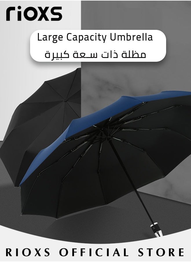 RIOXS - Compact Travel Umbrella with Automatic Open/Close Handle and UV Protection, Automatic Umbrella with Strong Windproof Waterproof Ability and Durability, High Cost-effective Portable Umbrella, Convenient to Carry - Image 1