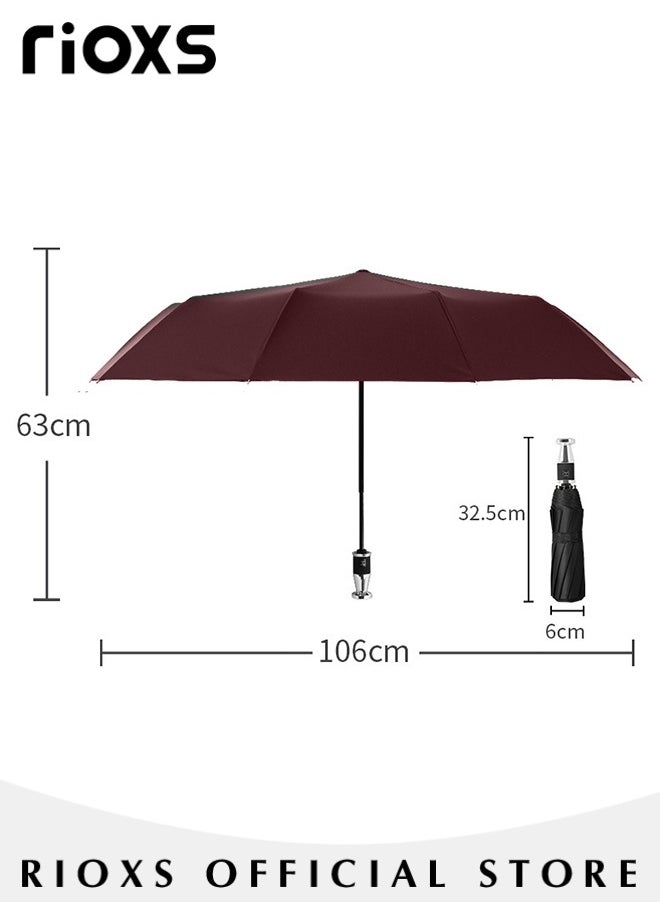 RIOXS - Compact Travel Umbrella with Automatic Open/Close Handle and UV Protection, Automatic Umbrella with Strong Windproof Waterproof Ability and Durability, High Cost-effective Portable Umbrella, Convenient to Carry - Image 1