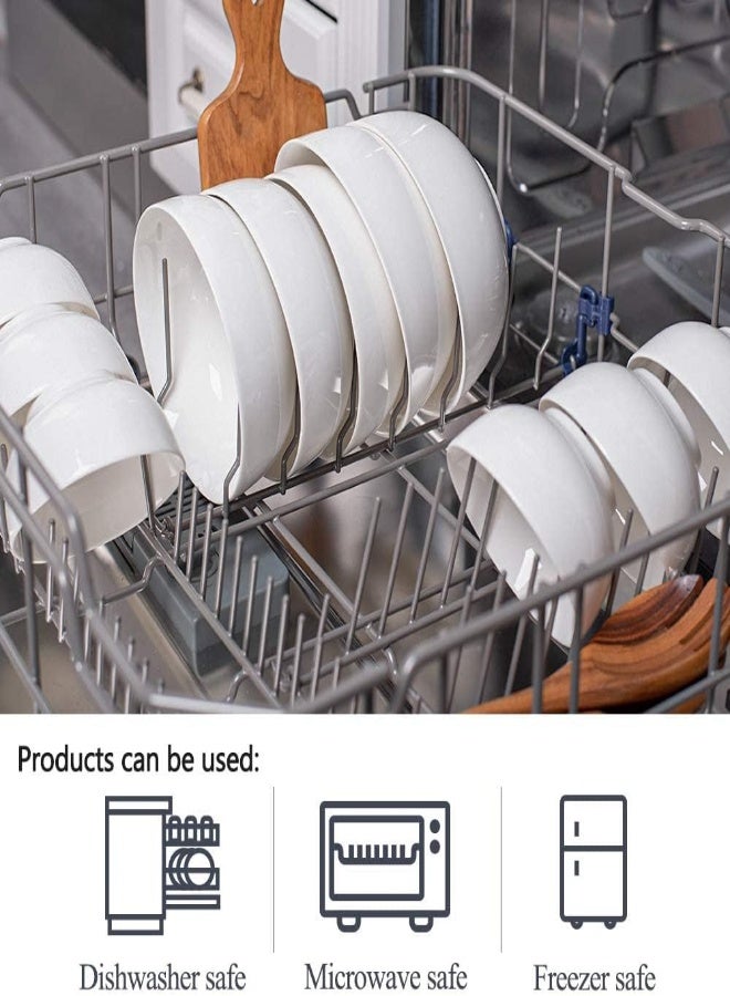 AKDC Delling Ultra-Strong 22 Ounce Soup Bowls, Cereal Bowl, 6 Inch Bowls Set, White Ceramic Bowls, White Bowls For Kitchen, Snack Rice Pasta Salad Oatmeal, Set Of 6, Dishwasher And Microwave Safe - Image 4