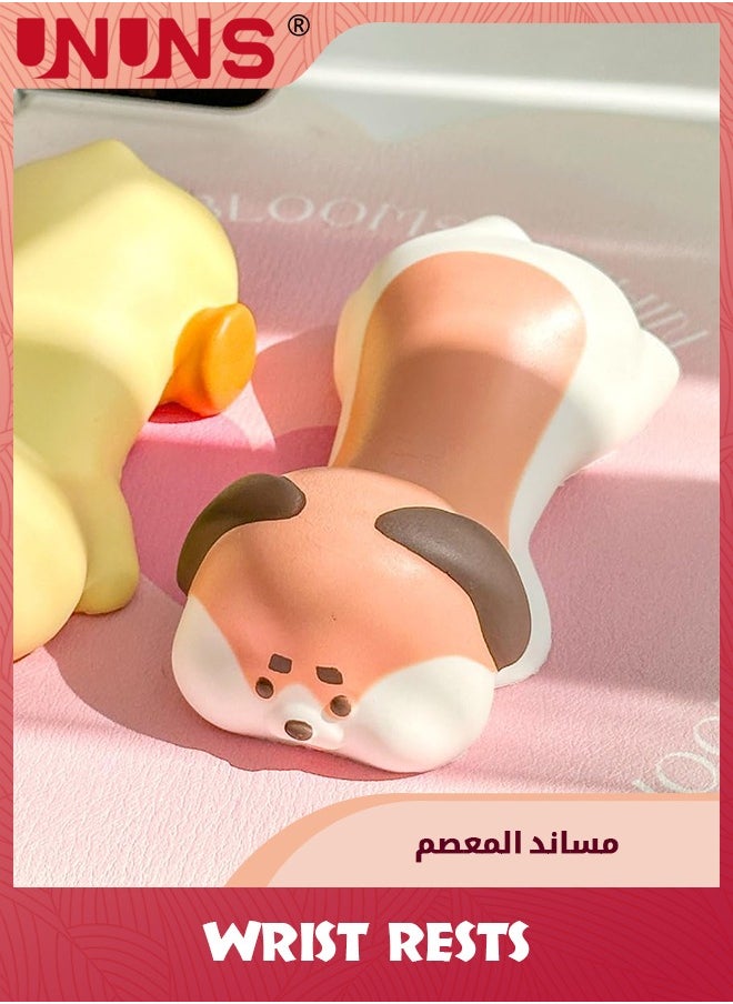 UNUNS مسند معصم، مسند معصم مريح من إسفنج الذاكرة لدعم مسند الذراع للفأرة والكمبيوتر، وسادة معصم لطيفة على شكل حيوانات للمكتب، وسادة معصم بطيئة الارتفاع من مادة البولي يوريثان (كلب)  - Image 3