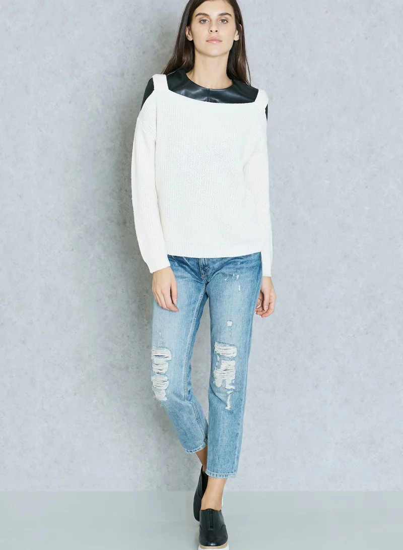 DOROTHY PERKINS Cold Shoulder Ribbed Sweater