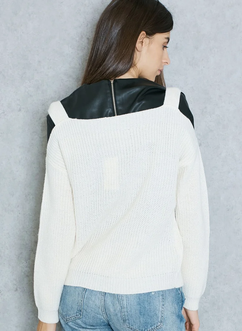 DOROTHY PERKINS Cold Shoulder Ribbed Sweater