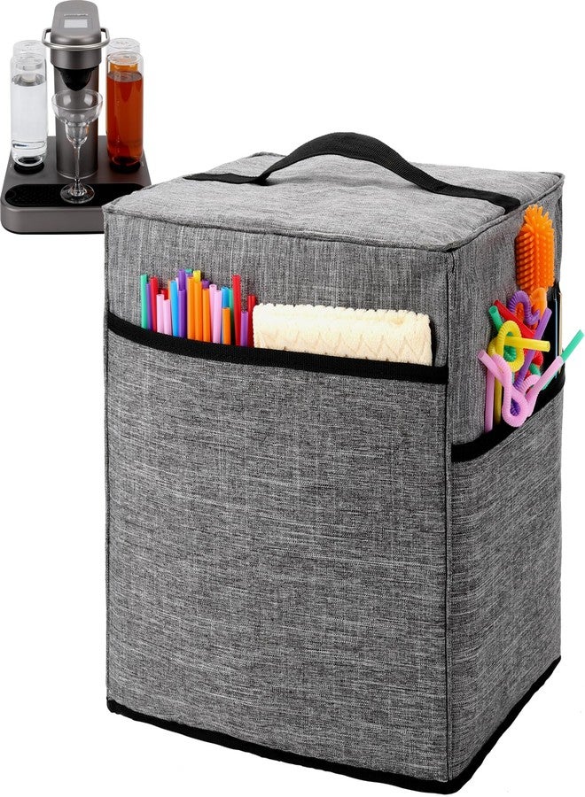 COVERQUE Bartesian Cocktail Cover, Multi Pocket for Capsules, Straw Accessories, Gray - Image 1