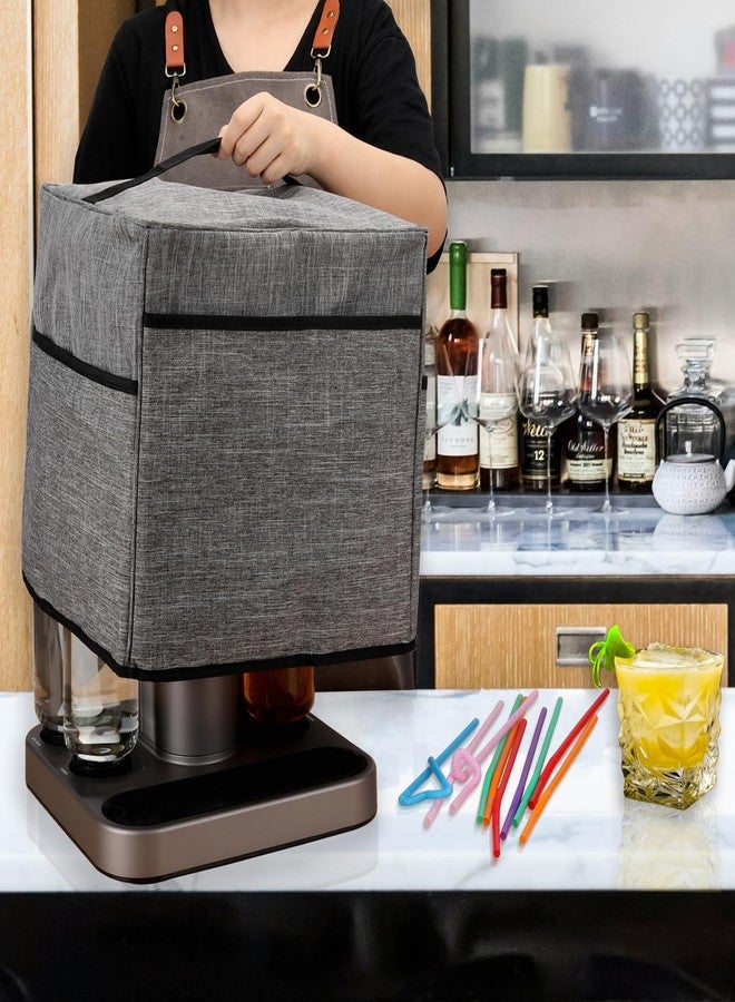 COVERQUE Bartesian Cocktail Cover, Multi Pocket for Capsules, Straw Accessories, Gray - Image 2