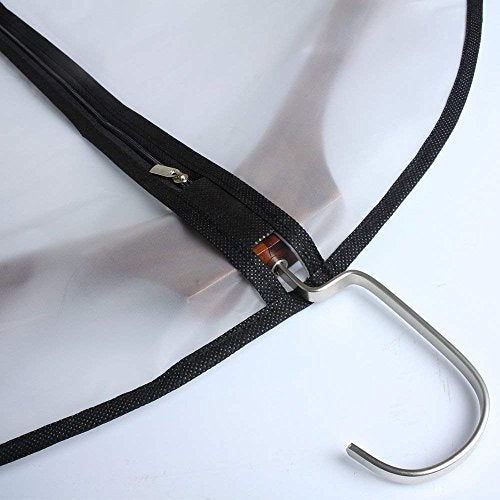 HomeClean Garment Bags for Hanging Clothes (Set of 6) Black Side Breathable Garment Bag Clothes Cover Clear Full Zipper Bags for Suit Clothes Storage (24'' x 48'', Black) - Image 5