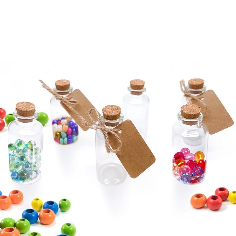Goiio 50 Pieces 30 ML Glass Bottles with Cork Stoppers Mini Small Glass Bottles, for Wedding Favors, Crafts Home Decorations - Image 5