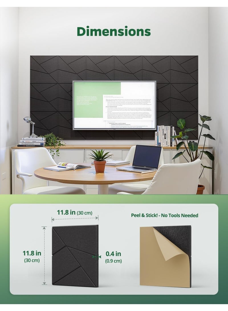 INSIJAM 12 Pack Acoustic Wall Panels with Self-Adhesive 30CM x 30CM Sound Proof Foam Panels  Decorative Soundproof Wall Panels Sound Proof Absorbing Tiles for Office Recording Studio Game Room Pared - Image 5