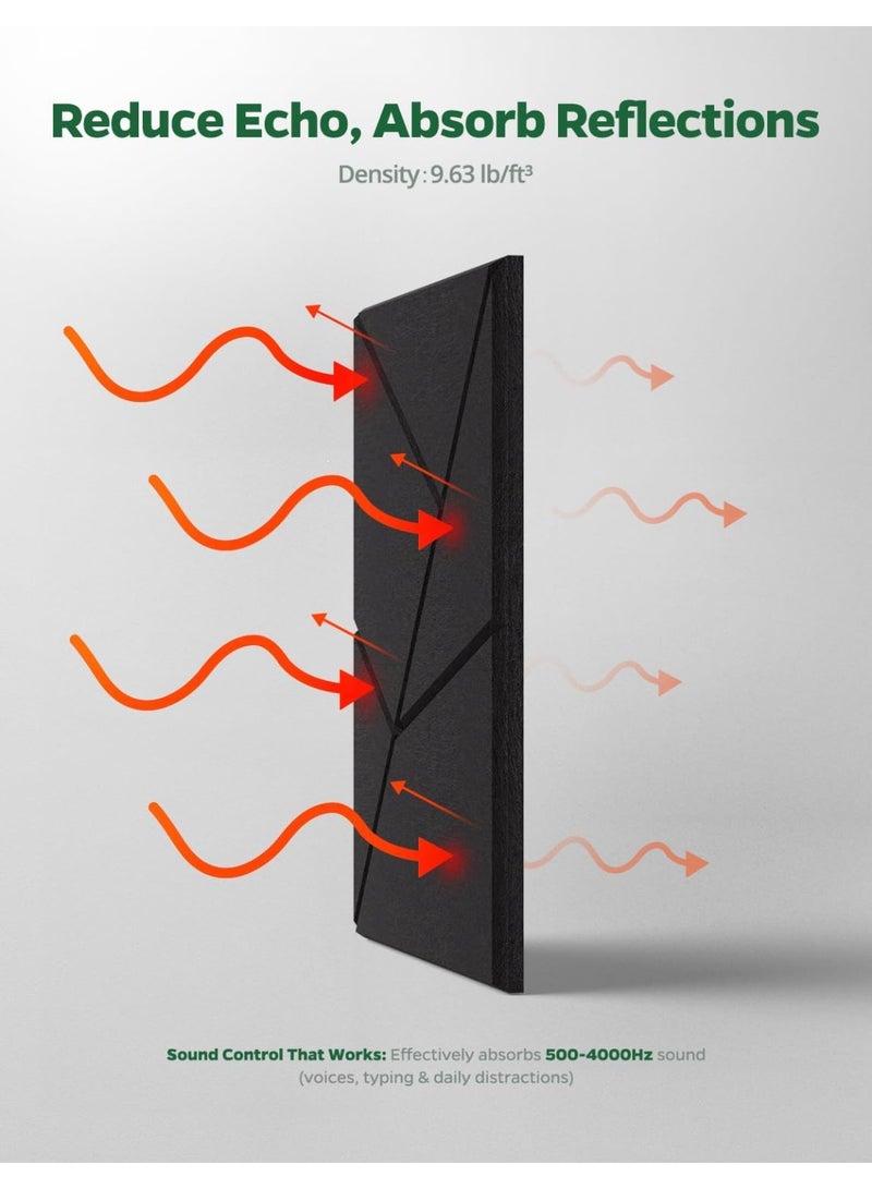 INSIJAM 12 Pack Acoustic Wall Panels with Self-Adhesive 30CM x 30CM Sound Proof Foam Panels  Decorative Soundproof Wall Panels Sound Proof Absorbing Tiles for Office Recording Studio Game Room Pared - Image 3