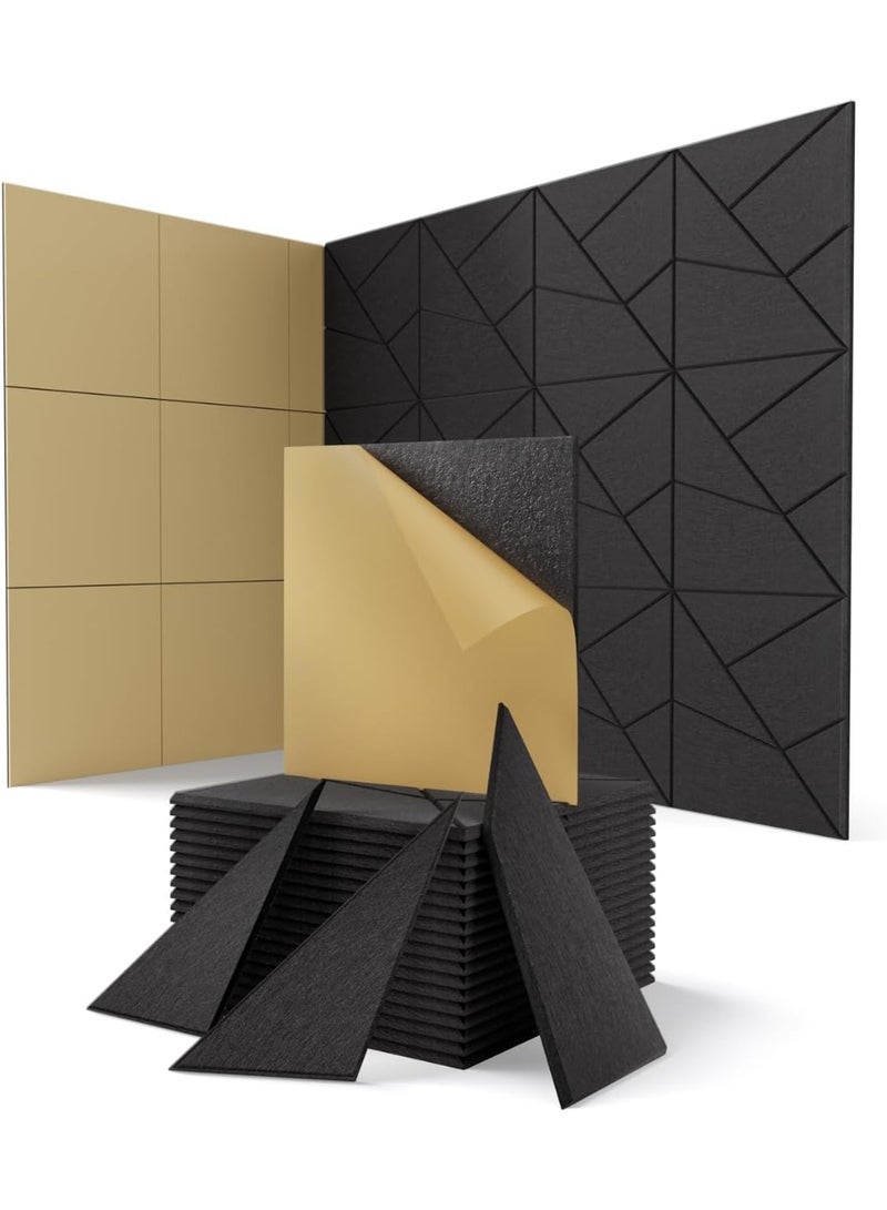 INSIJAM 12 Pack Acoustic Wall Panels with Self-Adhesive 30CM x 30CM Sound Proof Foam Panels  Decorative Soundproof Wall Panels Sound Proof Absorbing Tiles for Office Recording Studio Game Room Pared - Image 1