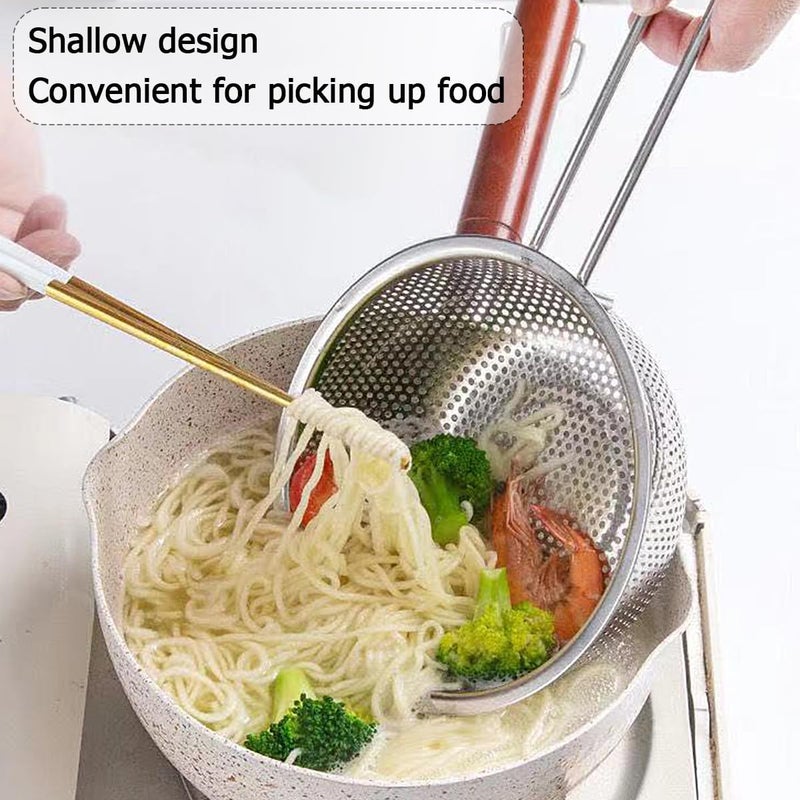 SHREESAMP Skimmer for Food Strainer Deep Fry Basket Long Handle Stainless Steel Perforated Large Kitchen Colander Deep Fry Basket with Metal Handle Strainer Fine Mesh Colander 402X 22x 95CM - Image 4