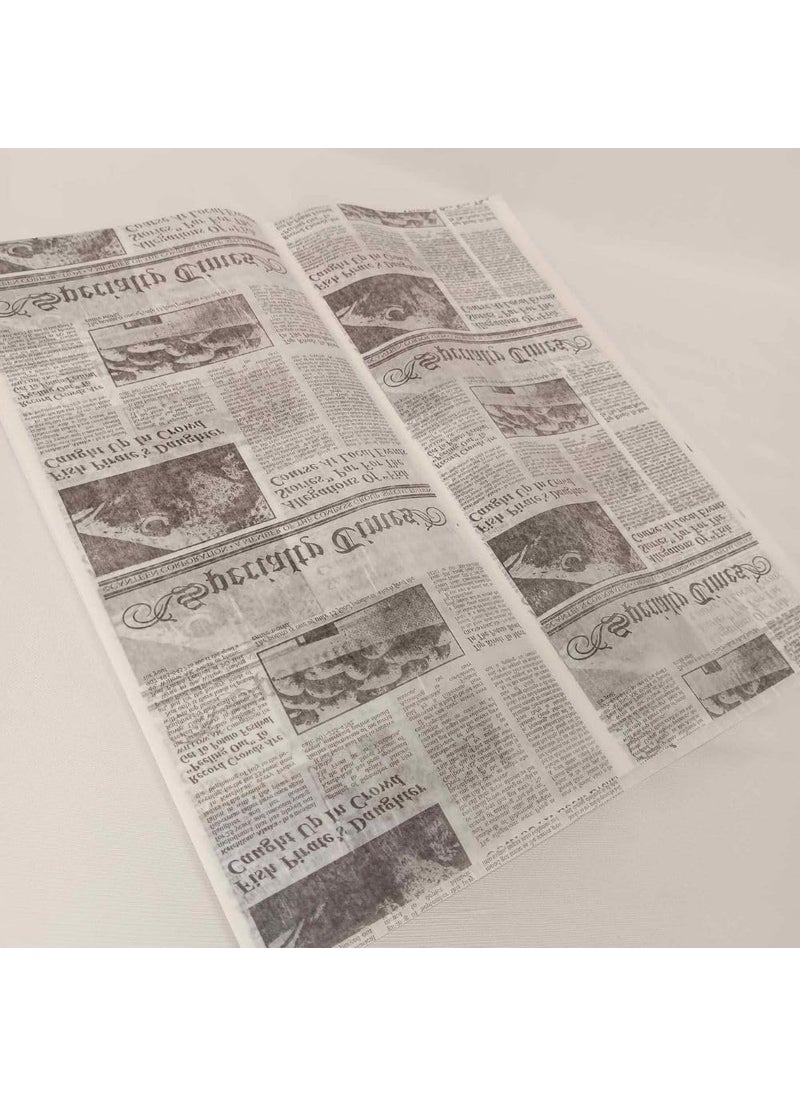 Oasis Supply Oasis Supply Deli Paper Sheets Sandwich Wrap Paper  Food Wrapping Grease Resistant Checkered Basket Liners 12 x 12 Newspaper Print 100 Count 