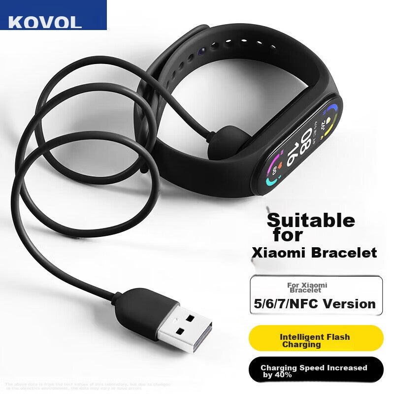 KOVOL Charging Cable Compatible with Xiaomi Smart Band 7/7NFC/6/6NFC/5/5NFC Fitness Tracker, Magnetic Charging Dock [Upgraded Chip | High-Quality Cable] - Image 1