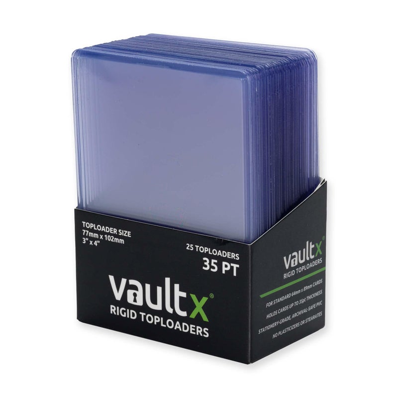 Vault X Toploaders 35pt, Trading Cards, Premium Extra Thick, 3" x 4" Seamless Rigid Card Holders, Hard Sleeves, Clear Protection for Collectible Card Games, Sports, TCG (25 Pack) - Image 1
