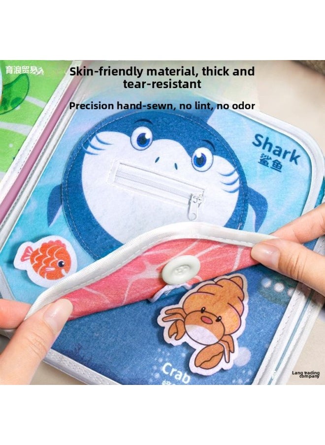 Generic - Quiet Tear-off Book For Babies Can Chew Baby Educational Early Education Cloth Book Toy 8 Hand-tearable Book 6 Can Not Tear 0 To 1 Years Old-Color:[complete Set Of Cognition] + Bee Whack-a-mole - Image 1