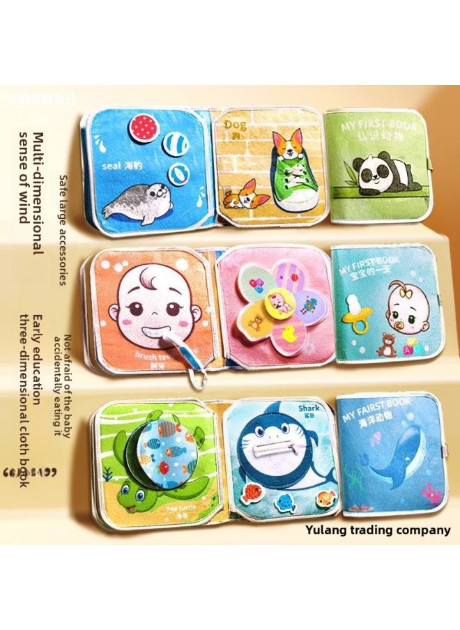 Generic - Quiet Tear-off Book For Babies Can Chew Baby Educational Early Education Cloth Book Toy 8 Hand-tearable Book 6 Can Not Tear 0 To 1 Years Old-Color:[complete Set Of Cognition] + Bee Whack-a-mole - Image 1