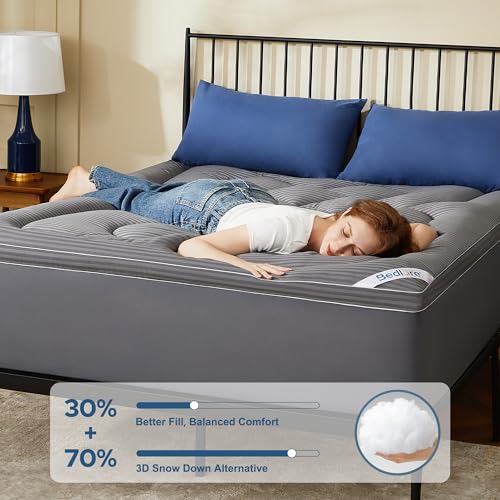 BEDLORE Queen Mattress Topper, Thick Pillow Top Pad for Back Pain Relief, Cooling Soft Mattress Cover with Deep Pockets 6-18 inch - Image 2