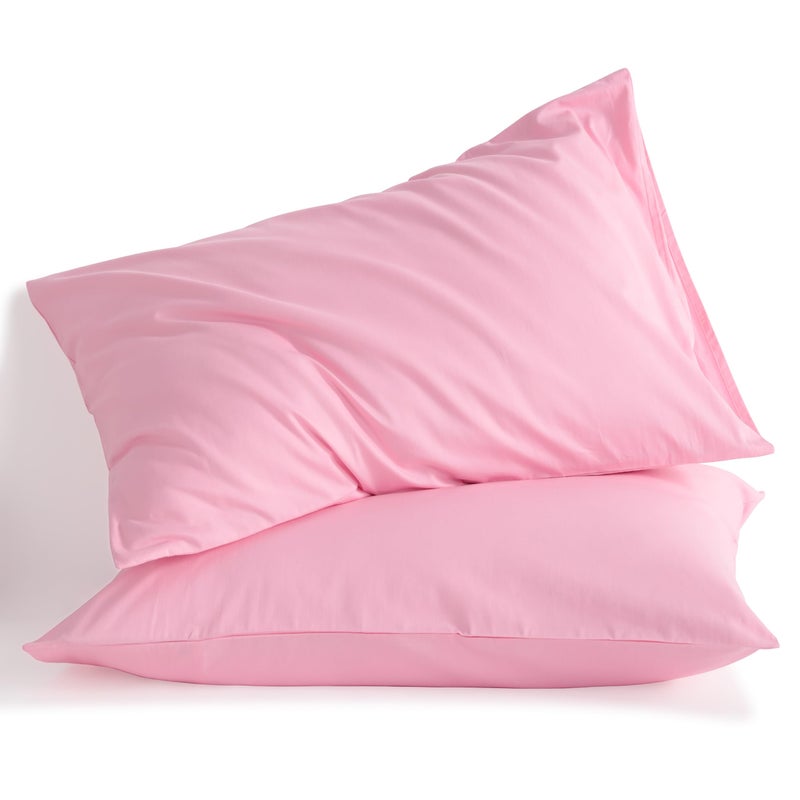 NTBAY Standard Cotton Pillowcases - Envelope Closure 20x26 Pillowcases Set of 2  Breathable and Soft Bed Pillow Cases  Pink - Image 1