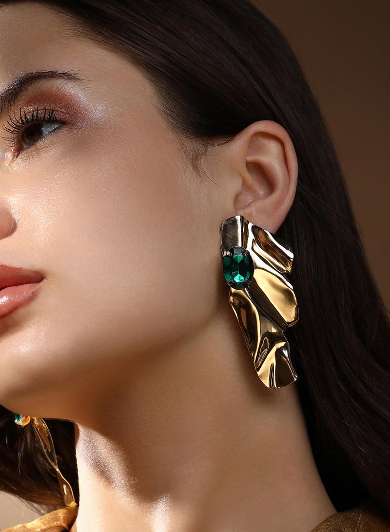 SOHI Wavy Gemstone Earrings - Image 2
