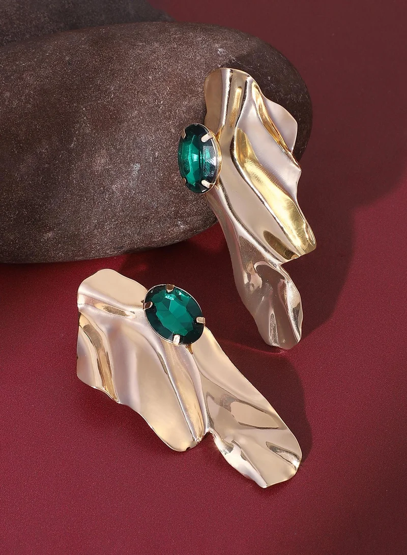 SOHI Wavy Gemstone Earrings