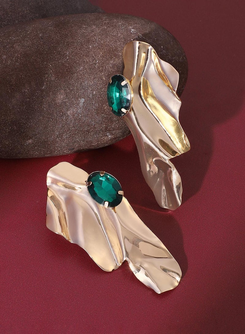 SOHI Wavy Gemstone Earrings - Image 1