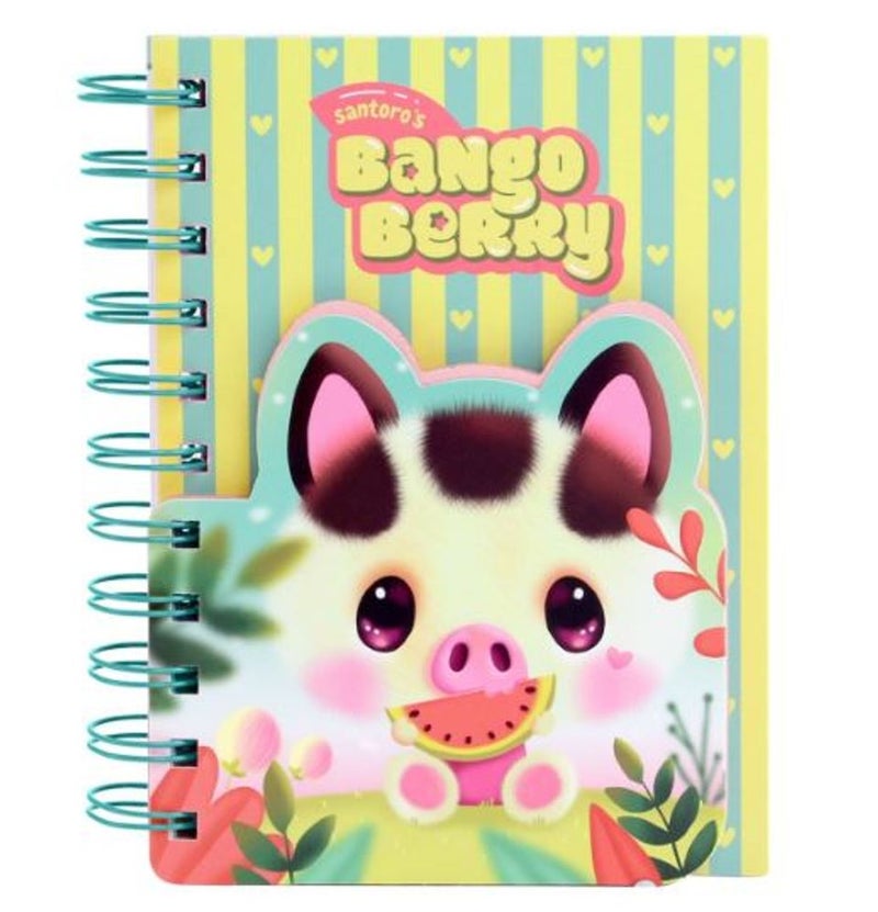 SANTORO Bangoberry - Wirobound Notebook - Piggy Pig