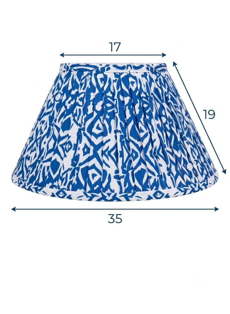روزا لايتنج غطاء مصباح عصري 35 سم لمصابيح الطاولة ومصابيح المكتب، غطاء مصباح قماش عالي الجودة متوافق مع قاعدة E27، أنماط وأنماط متعددة (ازرق - بليسيه) - Image 2