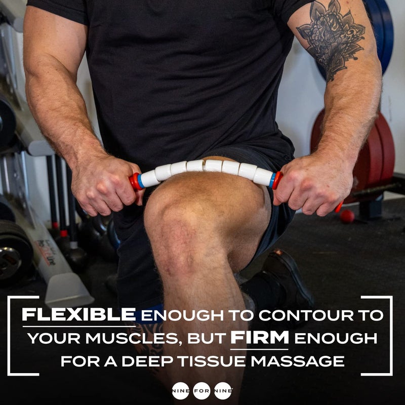 Nine for Nine Massage Stick 18" Flexible Handheld Spindle Massage Roller (Will Contour to Any Muscle) - Full Body Muscle Recovery & Myofascial Release (Medium - 18" Massage Stick) - Image 3
